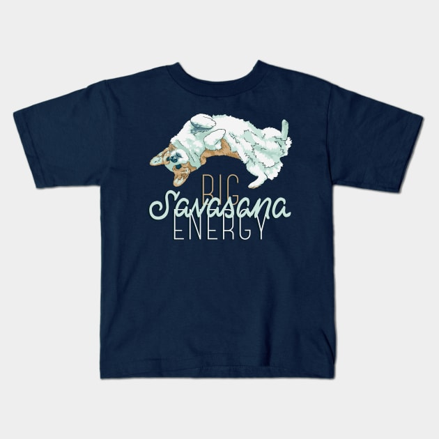 Big Savasana Energy Kids T-Shirt by polliadesign